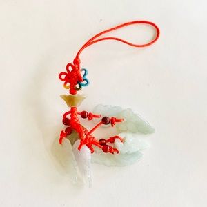 NEW Good Luck Jade Leaves Key Chain